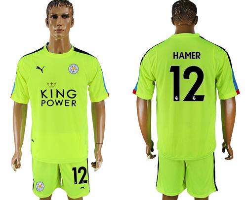 Leicester City #12 Hamer Shiny Green Goalkeeper Soccer Club Jersey